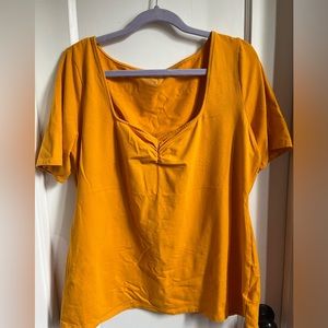 Mustard Sweetheart Neckline Top